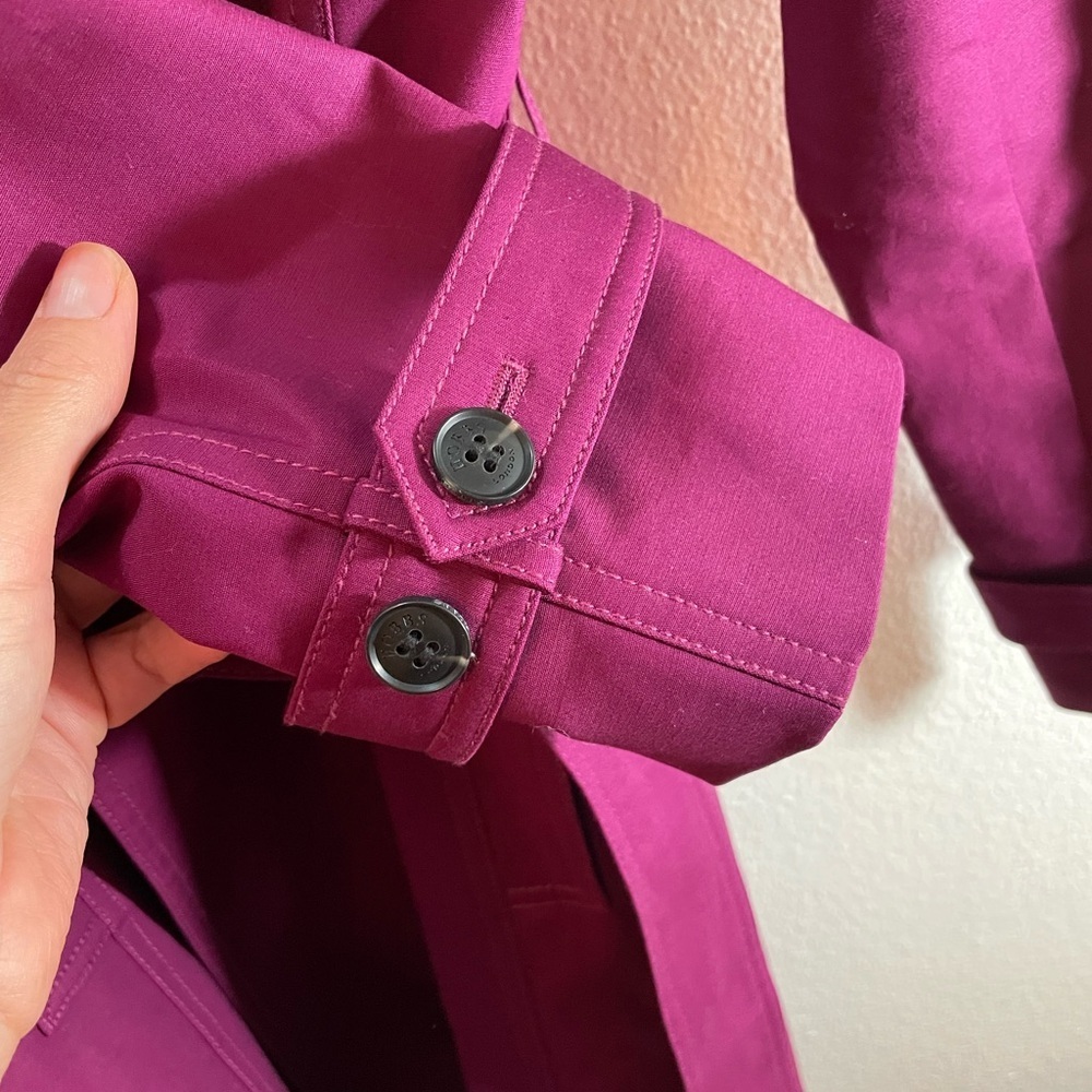 Hobbs of London Vibrant Pink Trench Coat Size 8/M $400 - Picture 8 of 12